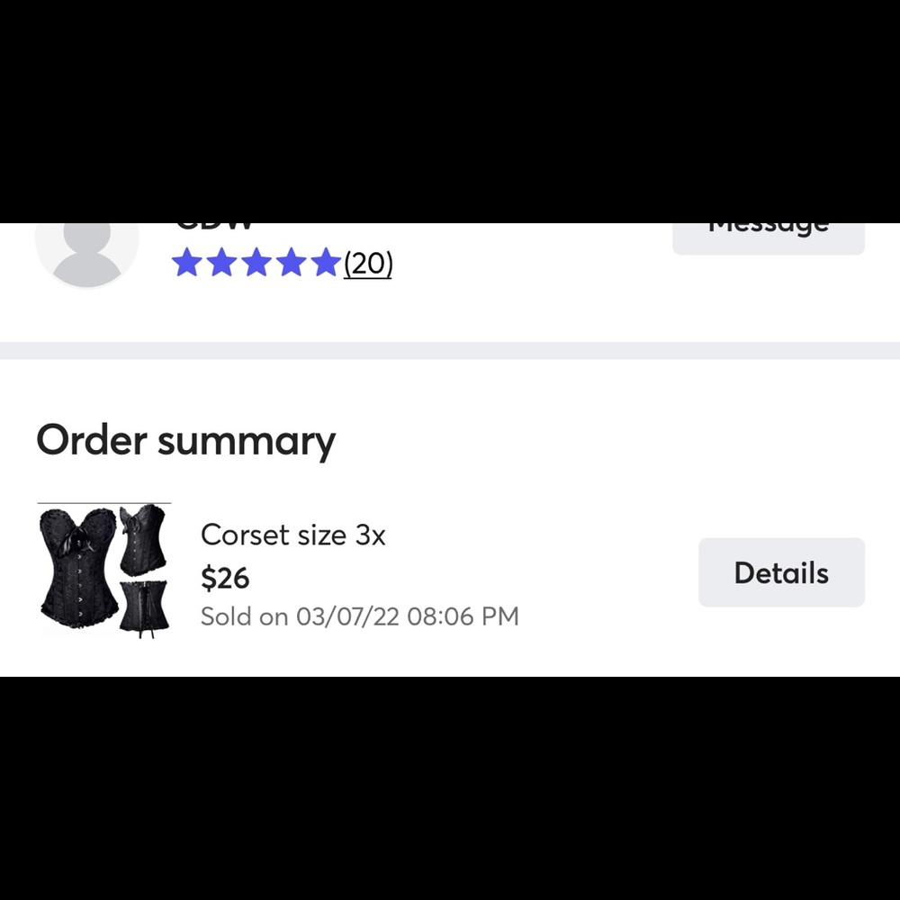 Black bow corset small-6xl - Picture 5 of 15